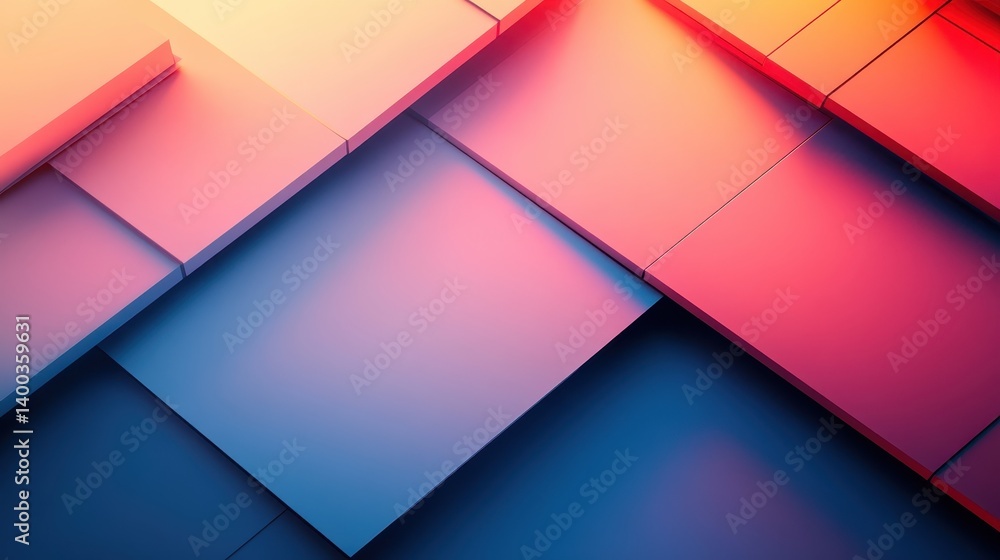 Poster Colorful geometric patterns create a vibrant backdrop with angular shapes that evoke a sense of modern art in a bright and energetic environment