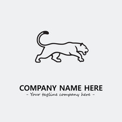 Phanter illustration black and white for logo company vector image
