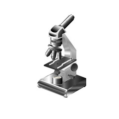 Detailed view of a modern microscope used in scientific research and medical analysis.