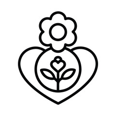 Mother's Day Outline Floral Ornament Design