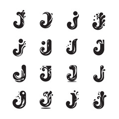 Fluid Shape J Letter Logo Vector Set – Modern, Abstract, and Minimalist Letter J Design Collection for Professional Branding

