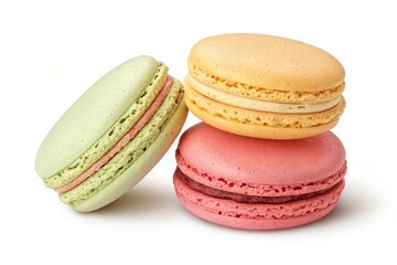 Macarons isolated on alpha layer on white background