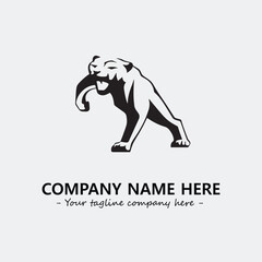 Phanter illustration black and white for logo company vector image
