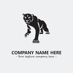 Phanter illustration black and white for logo company vector image
