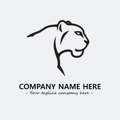 Phanter illustration black and white for logo company vector image
