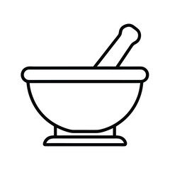 Rolling Pin Icon Outline on White Background