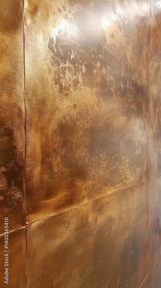 Poster abstract copper texture background with light reflections and metallic surface panels for modern int