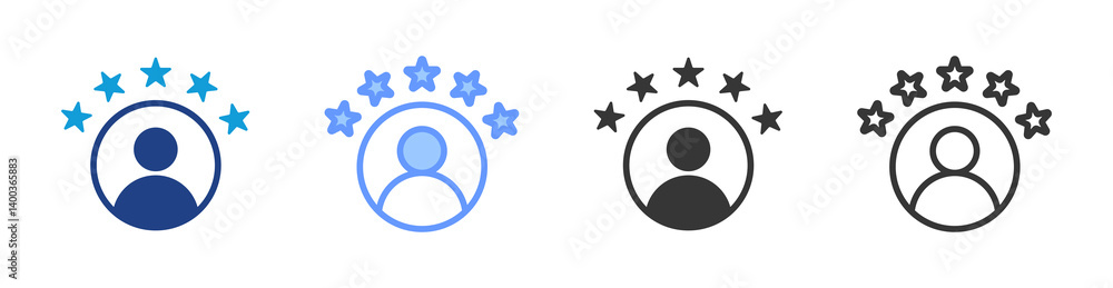Poster Client Satisfaction icon set multiple style collection