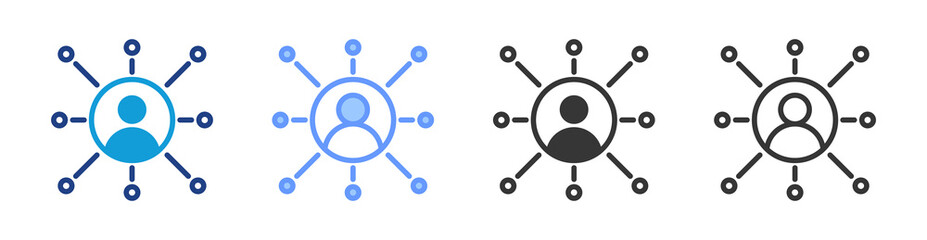 Key Stakeholders icon set multiple style collection