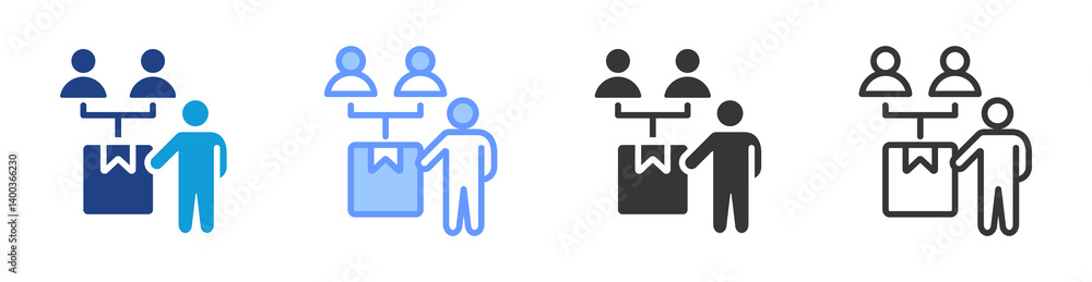Aufkleber client onboarding icon set multiple style collection