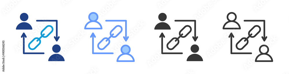 Poster Relationship Building icon set multiple style collection