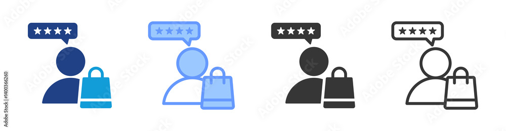Poster Customer Satisfaction icon set multiple style collection