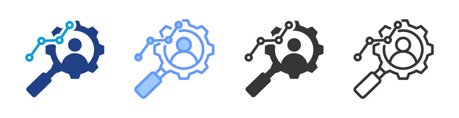 Customer Analysis icon set multiple style collection