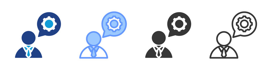 Communication Skills icon set multiple style collection