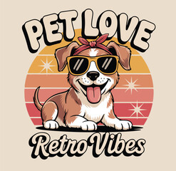 Pet Retro T Shirt Design