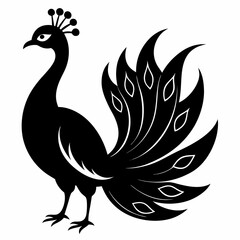 Fototapeta premium Graceful Peacock in Silhouette – Vector Design