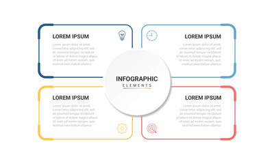 Infographics for business in four stages. Infographics for presentations