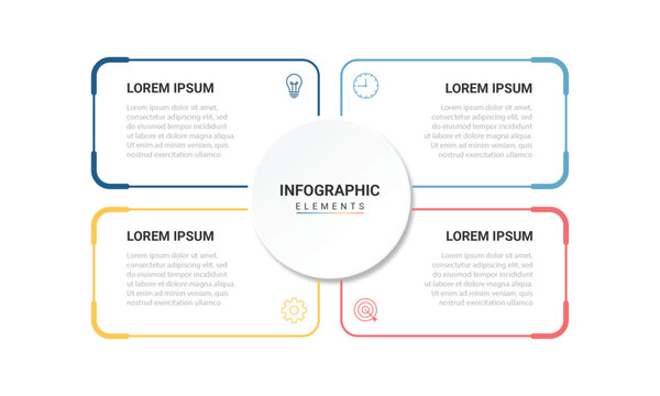 Infographics for business in four stages. Infographics for presentations