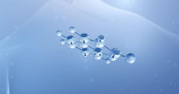 Coumarin rotating molecular structure, 3d model of lactone