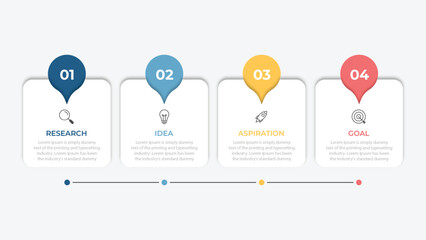 Infographic elements design template, business concept with 4 steps or options, can be used for workflow layout, diagram, annual report, web design.Creative banner, label vector.