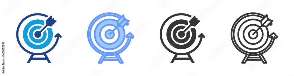 Poster Availability Target icon set multiple style collection