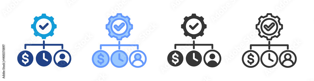 Poster Resource Availability icon set multiple style collection