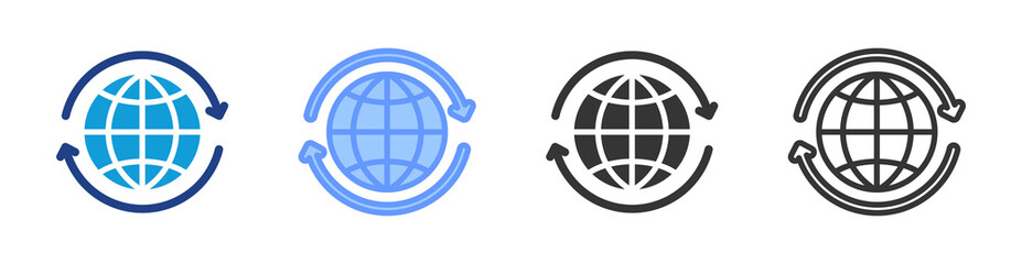 Website Availability icon set multiple style collection