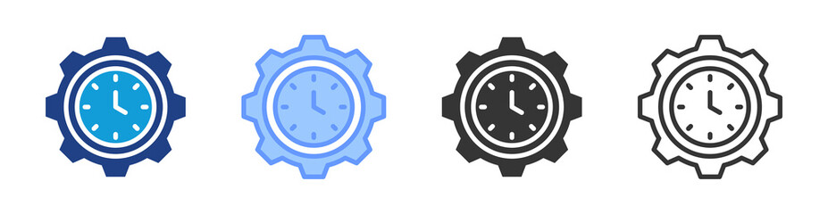 Time Management icon set multiple style collection