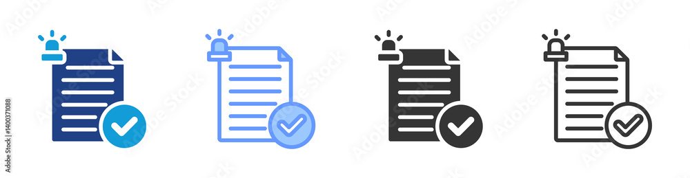 Aufkleber Incident Report icon set multiple style collection