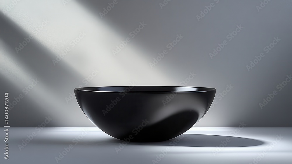 Aufkleber Minimalist white object casting shadows on a textured surface in soft natural light, highlighting simple beauty and elegance in an indoor setting