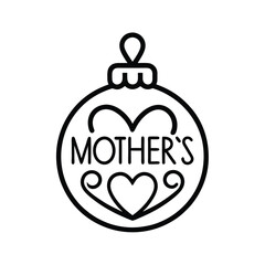 Mother's Day Floral Outline Design on White