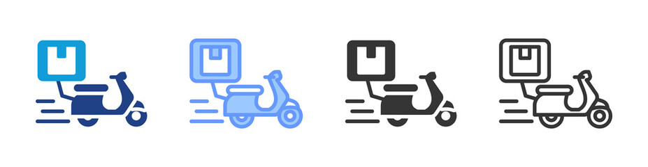 Express Delivery icon set multiple style collection