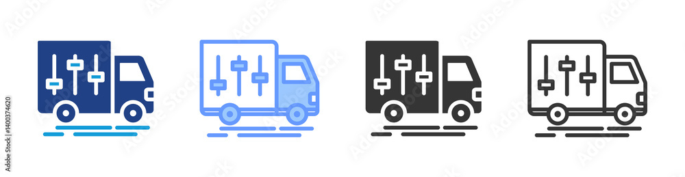 Aufkleber shipping options icon set multiple style collection