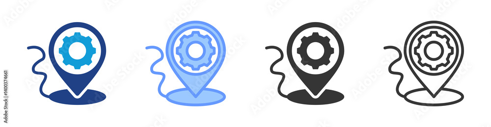 Fototapete tracking system icon set multiple style collection
