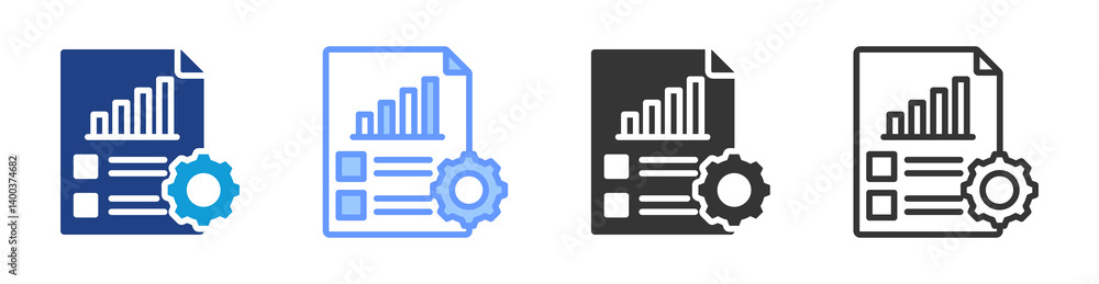 Poster Documentation Services icon set multiple style collection