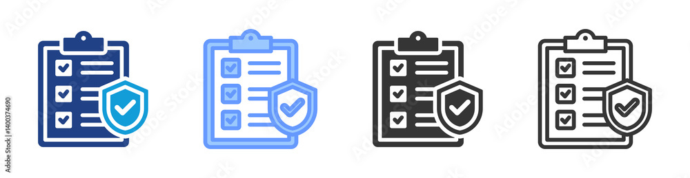 Poster Insurance Coverage icon set multiple style collection