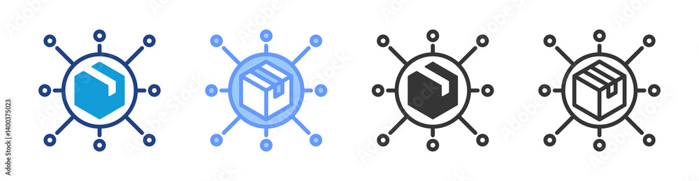 Poster Delivery Network icon set multiple style collection
