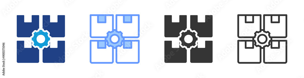 Poster inventory management icon set multiple style collection