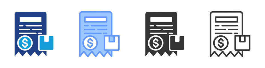 Fototapeta premium Freight Rates icon set multiple style collection