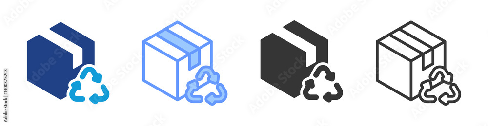 Poster sustainable package icon set multiple style collection