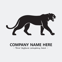 Phanter illustration black and white for logo company vector image
