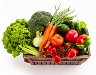 Fresh vegetable with leaves isolated on white background