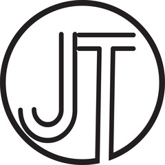 JT, TJ , J , T , Abstract Letters Logo Monogram	