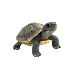 Naklejka premium Adorable Baby Turtle Crawling, Isolated on on white background