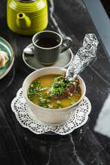 fresh and delicious meat soup