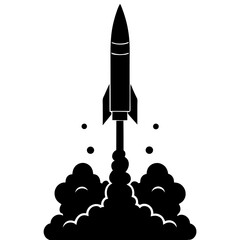 Fototapeta premium Rocket launch silhouette