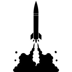 Fototapeta premium Rocket launch silhouette