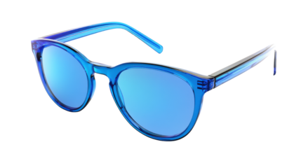 Stylish Blue Eyeglasses on White Background – Minimalist Optical Accessory Isolated