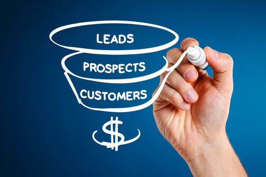 Sales Funnel Marketing Concept.