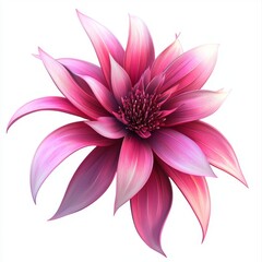 Obraz premium Vibrant Pink Flower with Unique Petal Design and Intricate Center in Artistic Style for Nature and Floral Concepts